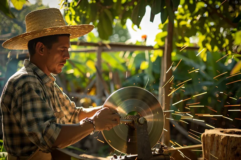 Afilador de machetes eléctrico, herramienta esencial para agricultores